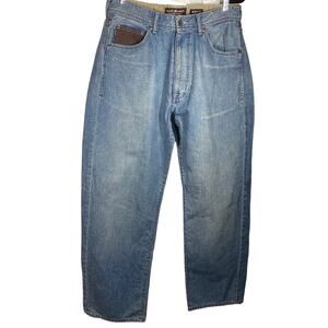 Vintage Ecko Jeans Unltd Baggy Fit Denim 100% Cotton Blue Brown Mens Size 34